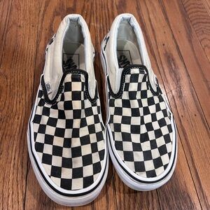 Vans Classic Slip-On Checkerboard Skate Shoe - Black/White